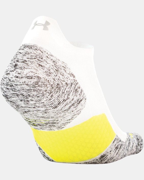 Unisex UA Run Cushion No Show Tab Running Socks, White, pdpMainDesktop image number 3